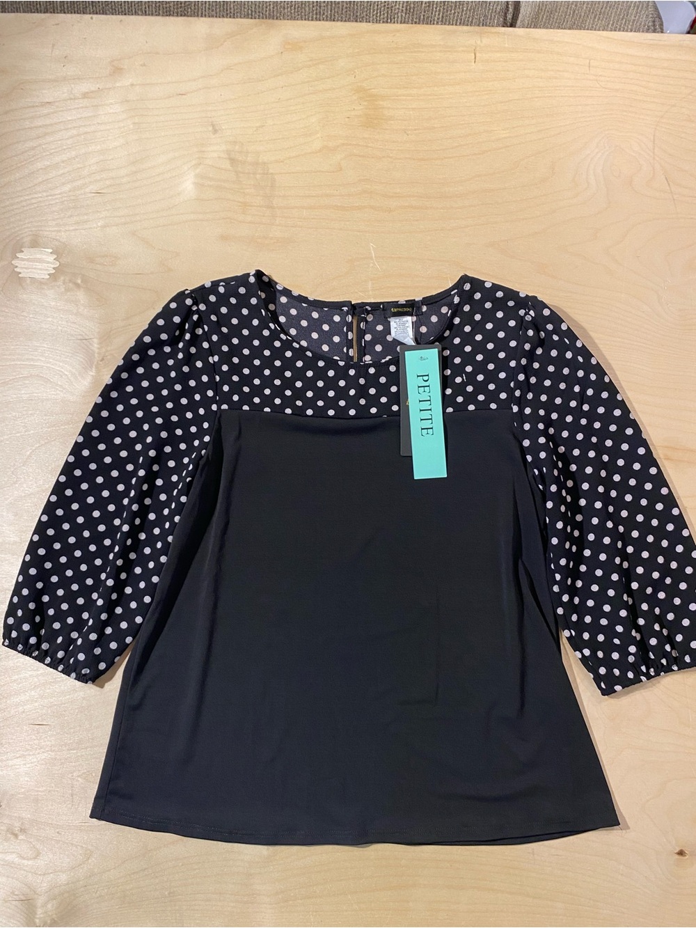 Espresso Black Polka Dot Sleeve Blouse PXL (RV) - Picture 2 of 9
